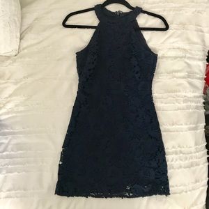 Lulu Love Poem Navy Blue Lace Dress